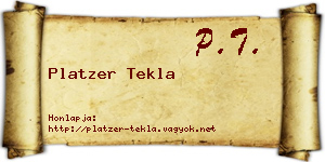 Platzer Tekla névjegykártya